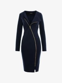 ROSERRY Chelsea Asymmetric zip-front Midi Dress | Blue | FARFETCH at Farfetch